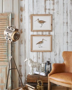 Zestaw 2 grafik w drewnianych ramach Country Birds 50 cm x 40 cm