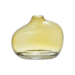 Dekoracyjny wazon Amore 14,5 cm x 8 cm x 12 cm szklany zółty