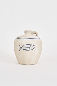 Ceramiczny wazon z marynistycznym akcentem 21,5 cm x 25,5 cm
